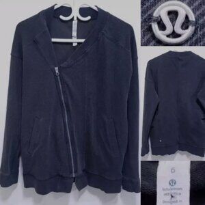 Lululemon Mula Bundle Wrap Jacket 6 Small Telemark Black Print Striped Gray